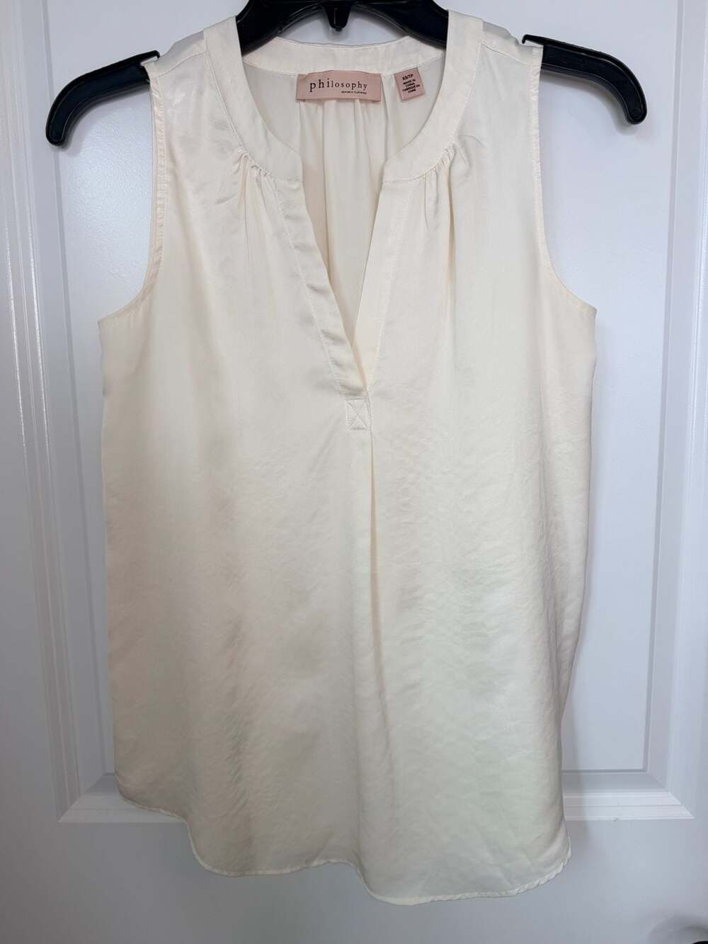 Philosophy Republic Clothing Sleeveless V-Neck Pleated Blouse XS